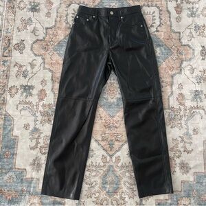 Nanushka Black Straight-Leg Vegan Leather Pants